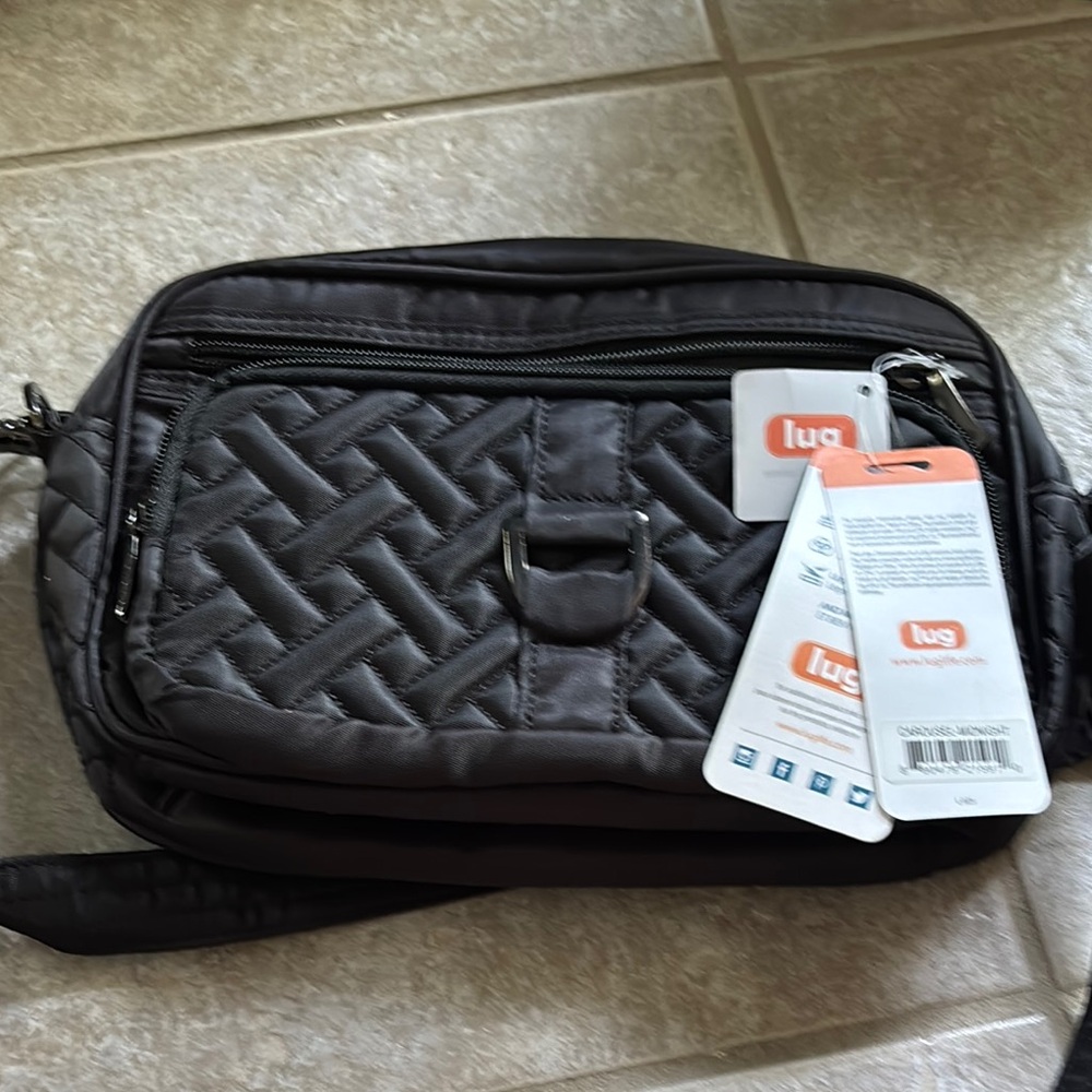 Lug Black Quilted Belt Bag with Structured Design